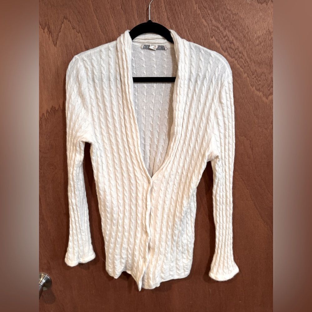 Belford Cream/off white cashmere cardigan size L